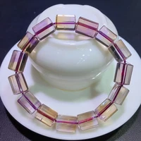 natural purple yellow ametrine quartz barrel bracelet women 9x12mm clear ametrine beads brazil aaaaa