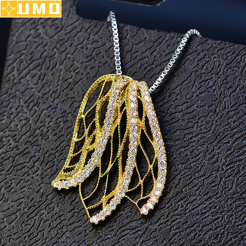 

Trendy 18k Gold Leaf Pendan&necklacet for Women Luxury Wedding Party Gifts Wholesale