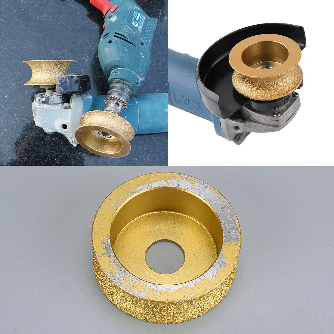 

3" Round Dry Wet Vacuum Brazed Diamond Grinding Wheel Demi Bullnose Edge 20mm Bore