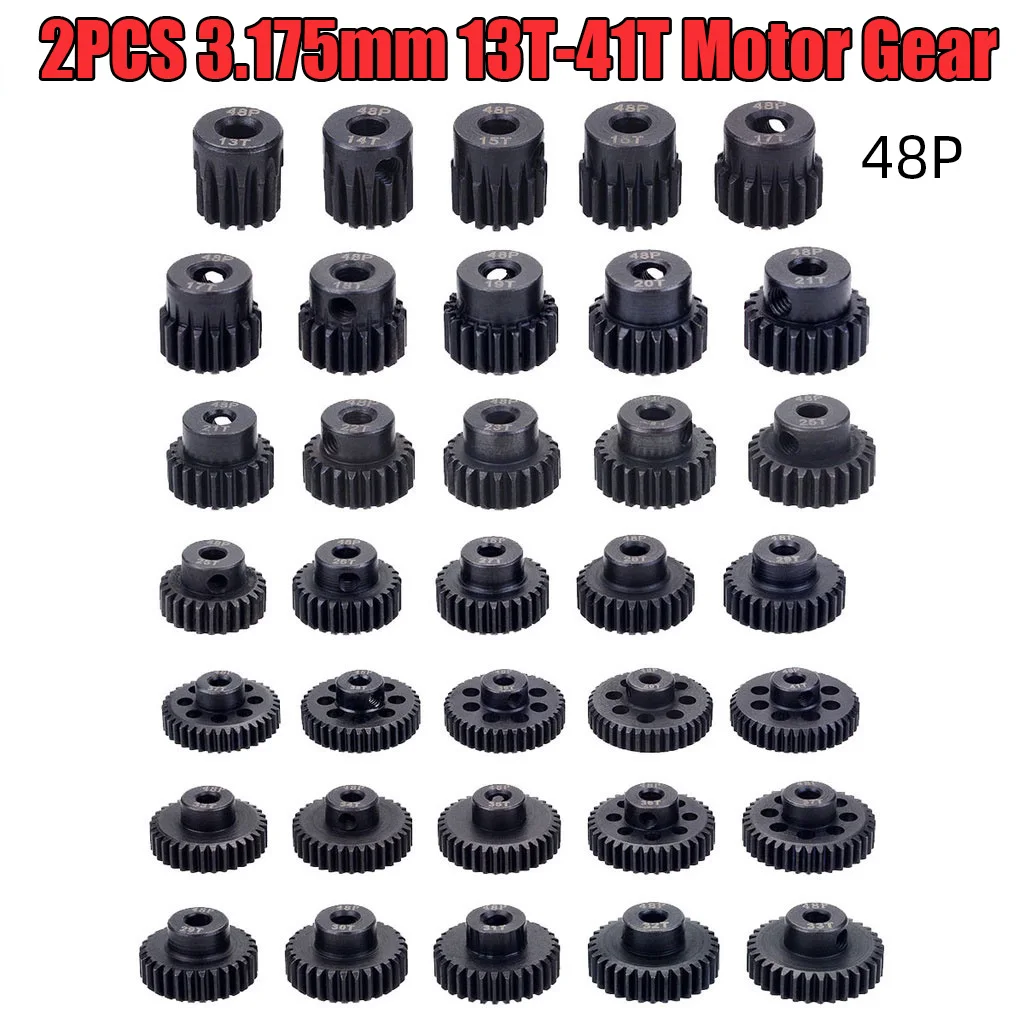 2 шт. 48P 3,175 мм стальные шестерни s 13T-15T 16T-18T 19T-21T 21T -- 23T 24T-26T 27T-29T 30 шестерня двигателя T-32T 33T-35T 36T-38T 39T-41T