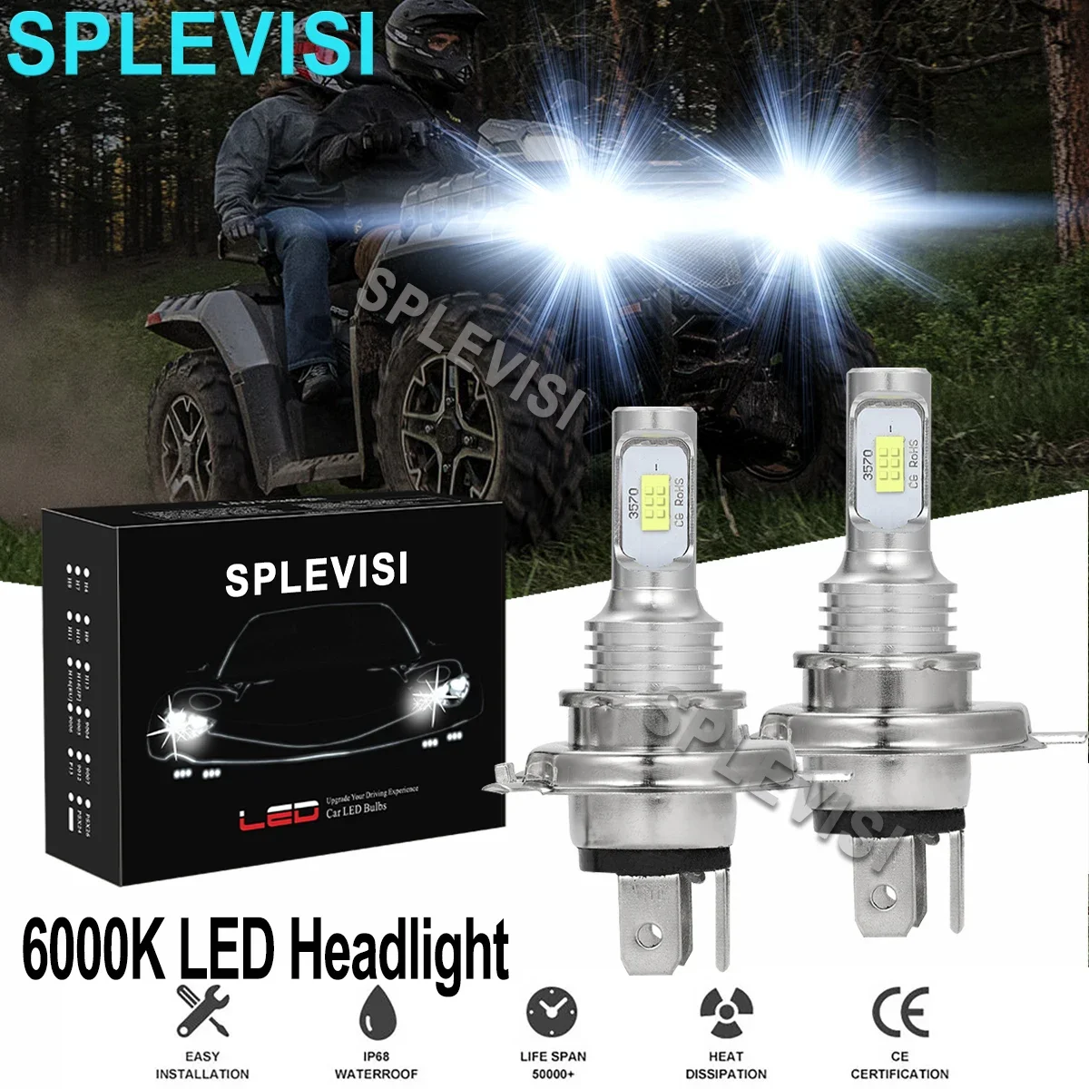 2x6000K белые светодиодные фары для Sportsman 335 1999-2000 400 2001 500 1996-2001 рабочий 335/500 1999-2001 гг.