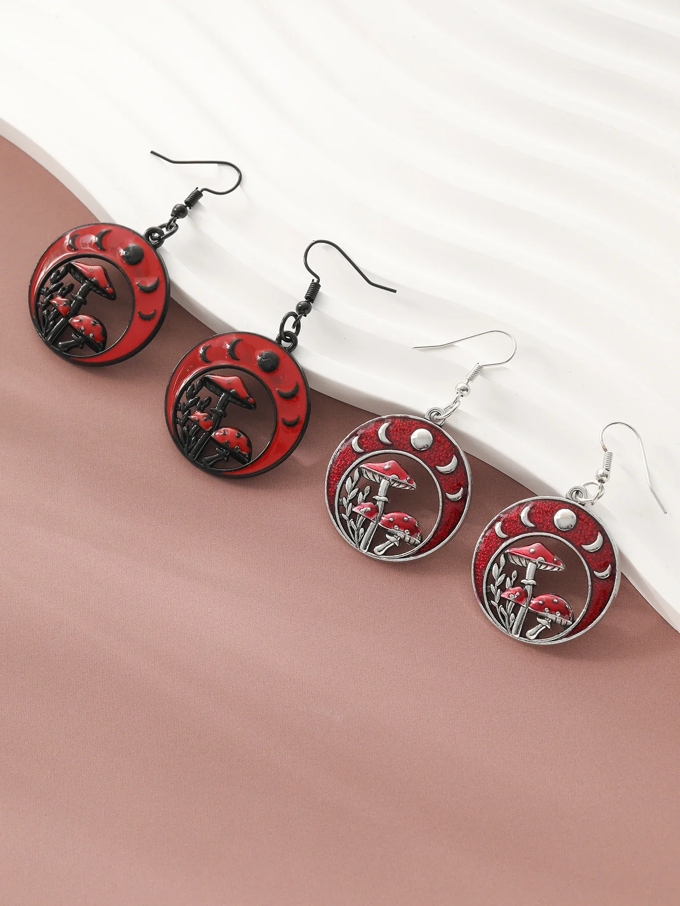 Модные серьги-подвески в виде грибов и Луны для женщин