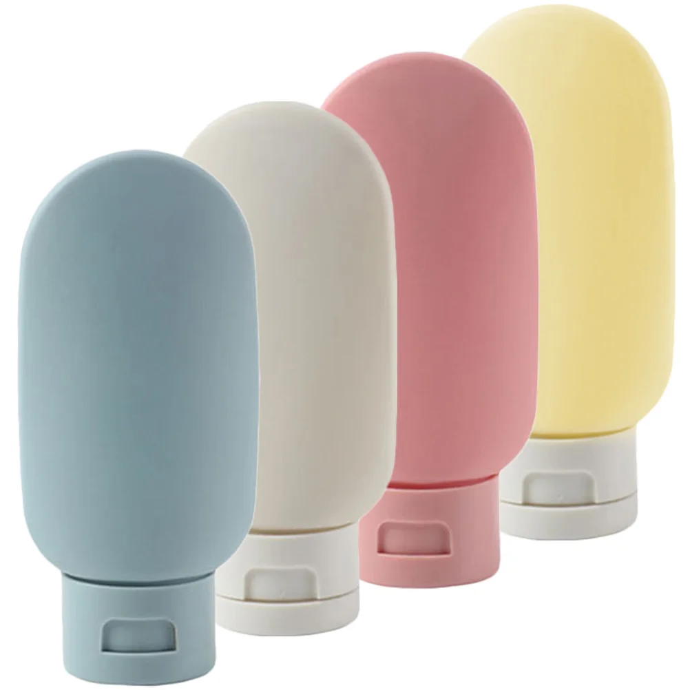 

4 Pcs Travel Bottle Squeeze Bottles Silicone Container Toiletries Portable Silica Gel Reusable Lotion