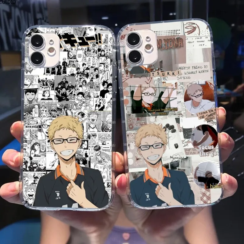 Haikyuu Kei Tsukishima чехол для телефона iPhone 14 13 12 11 XS X 8 7 6 Plus Mini Pro Max SE 2022 мягкий прозрачный чехол для телефона