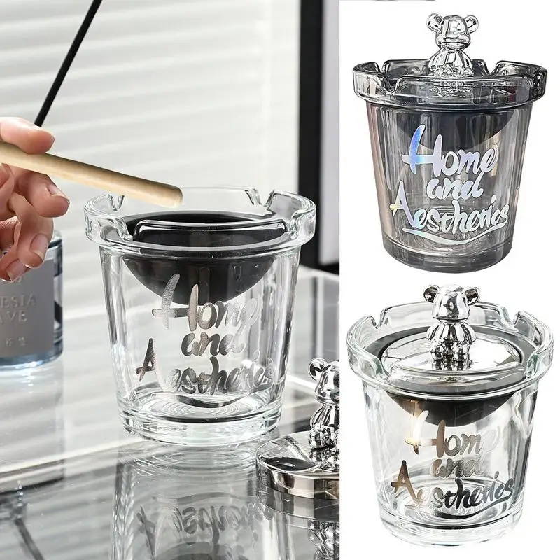 

Glass Ashtray With Funnel Funnel Shaped Ashtray Holder For Easy Ash Disposal Household Glass Ashtray With Lid Easy To Clean For
