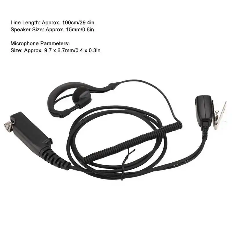 G Shape Headset Mic PTT Reinforced Plug and Play Hands Free Walkie Talkie Earpiece with Mic PTT for Sepura STP8000