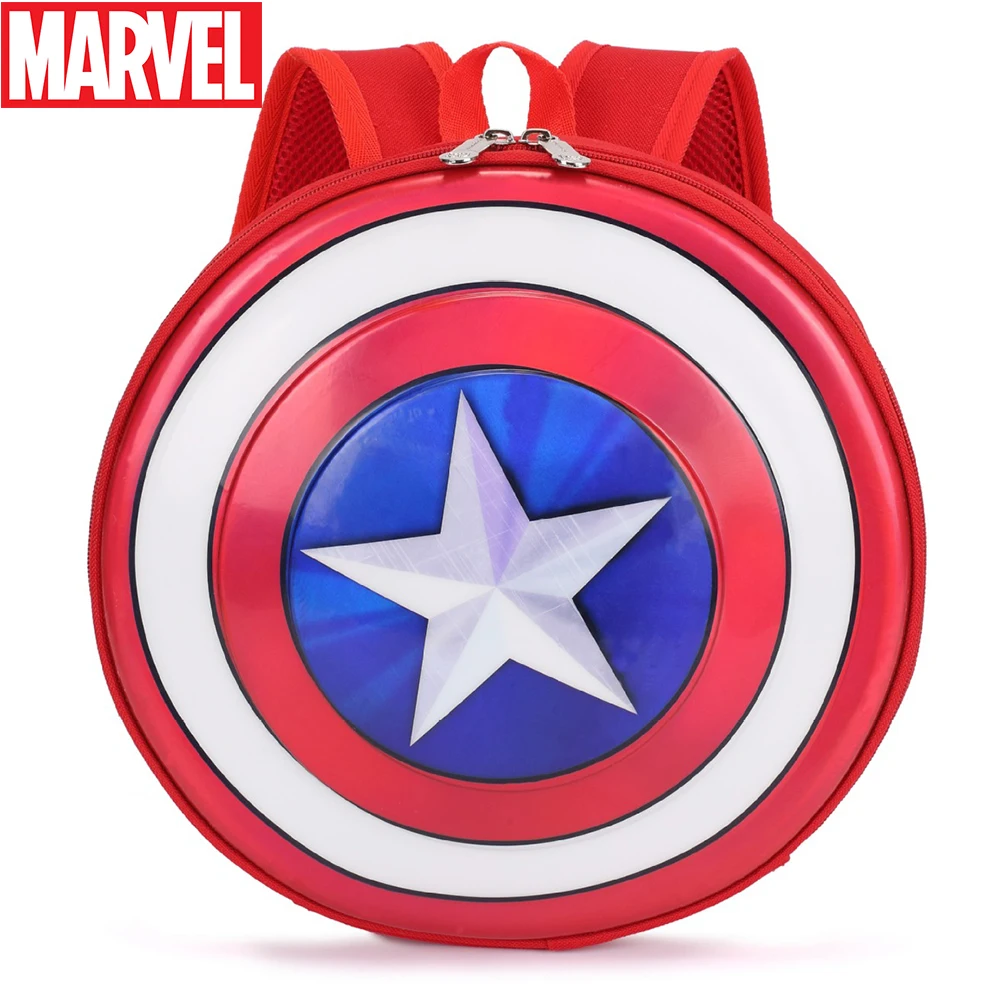 

Marvel Children's Lovely Cartoon Backpacks For Boys Captain America Waterproof Round Backpack Kids Fashion Superhero Schoolbag