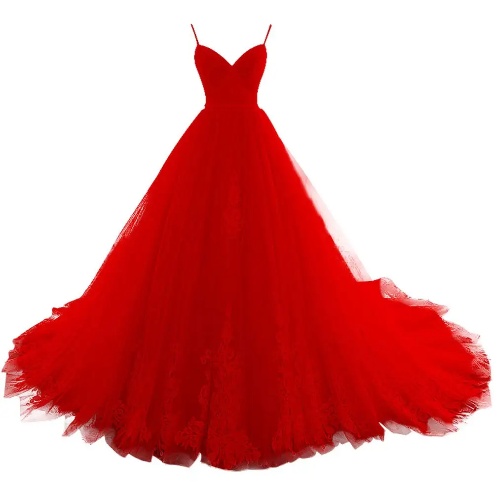 Фото BM Длинные платья Quinceanera с V-образным вырезом Вечерние платья из тюля с аппликациями и складками Принцесса для выпускного вечера Sweet 16, Vestido 15 Anos №4