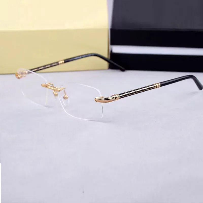 MB Vintage Rimless Eyeglasses Frame Myopia Reading Optical Prescription Glasses Frames For Men Women High Quality Eyewear MB432