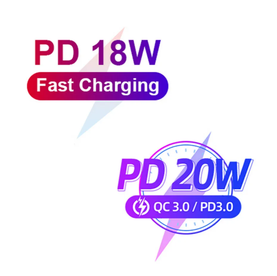 PD Charger 20W/18W Power Adapter For iPhone 12 13 Pro Max Huawei USB-C Port Quick Charge 3.0 Wall US EU UK AU Plug Type C Cable