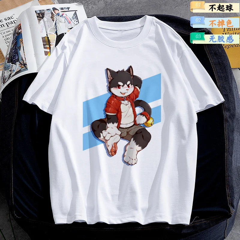 

Аниме одежда, футболки с принтом Nekojishi для женщин, мультяшная одежда, рубашка с принтом тигра-хранителя, Милая Тонкая весенне-летняя одежда д...