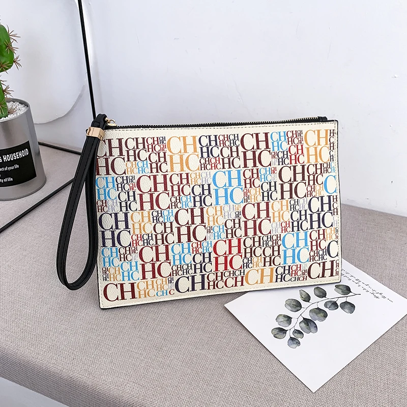 

100% Genuine Leather Clutch 2022 New Luxury Brand Fanshion High-quality Fabric Printed Letter Pattern Bags Luxury Design Handbag