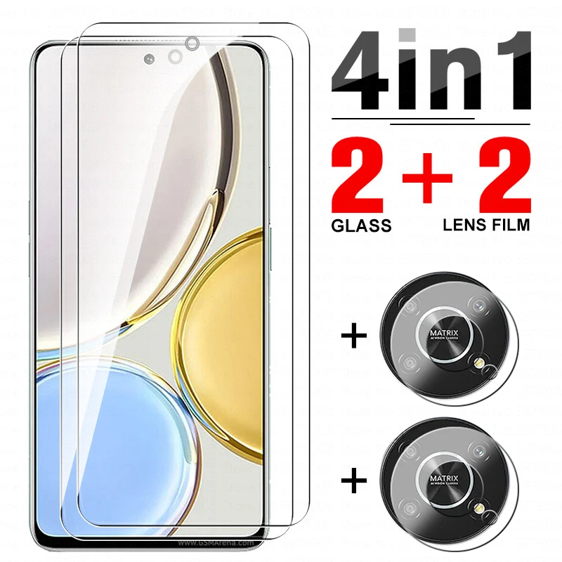 

4in1 Tempered Glass For Honor Magic4 Lite honar xonor x9 5g x30 x 9 Screen Protector Magic 4 light Camera Lens Protective Film