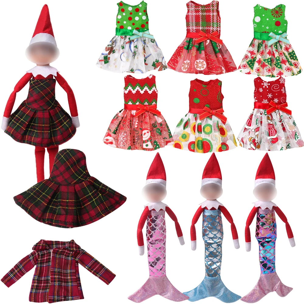 

Christmas Elf Doll Clothes Accessories Mermaid Skirt Snowman Gingerbread Man Baby Kawaii Toy Accessories Birthday Gift Elf