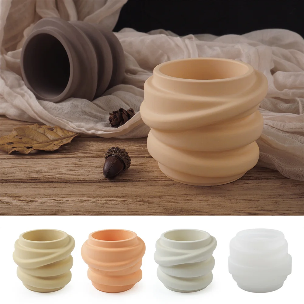 Jar Candle Cup Slicone Mold Diy Plaster Succulent Flower Pot Resin Mould Home Decor Handicraft Gift