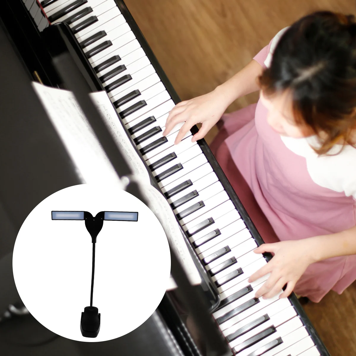 

Piano Light Lamp Led Music Lamps Stand Clip White Reading Upright Keyboard Usb Home Gooseneck Rotatable Black Flexible Desk