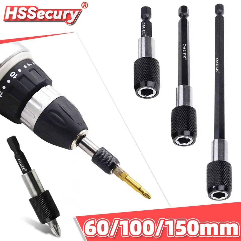 

1/2/3pcs Hex Shank Batch Head Extension Magnetic 1/4" Quick Transfer Electric Screwdriver Drill Accessory Self-locking Rod Tools