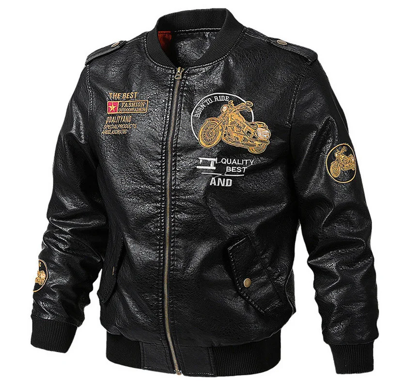 

Hot Brand Motorcycle Leather Jacket Men Plus Size 5XL 6XL Men's Leather Jackets Jaqueta De Couro Masculina Mens Leather Coats