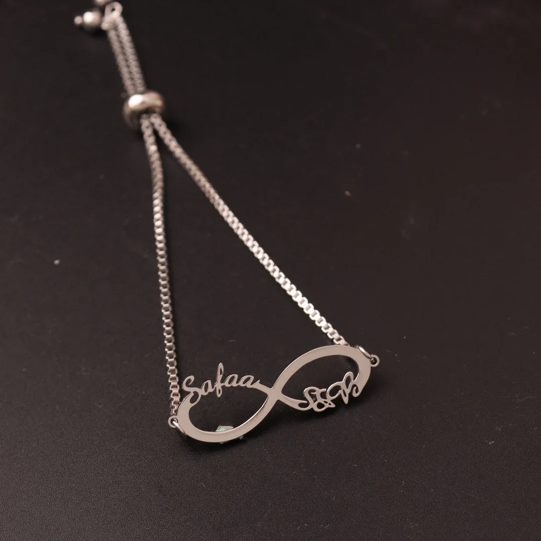 Регулируемый браслет из нержавеющей стали с именем мамы