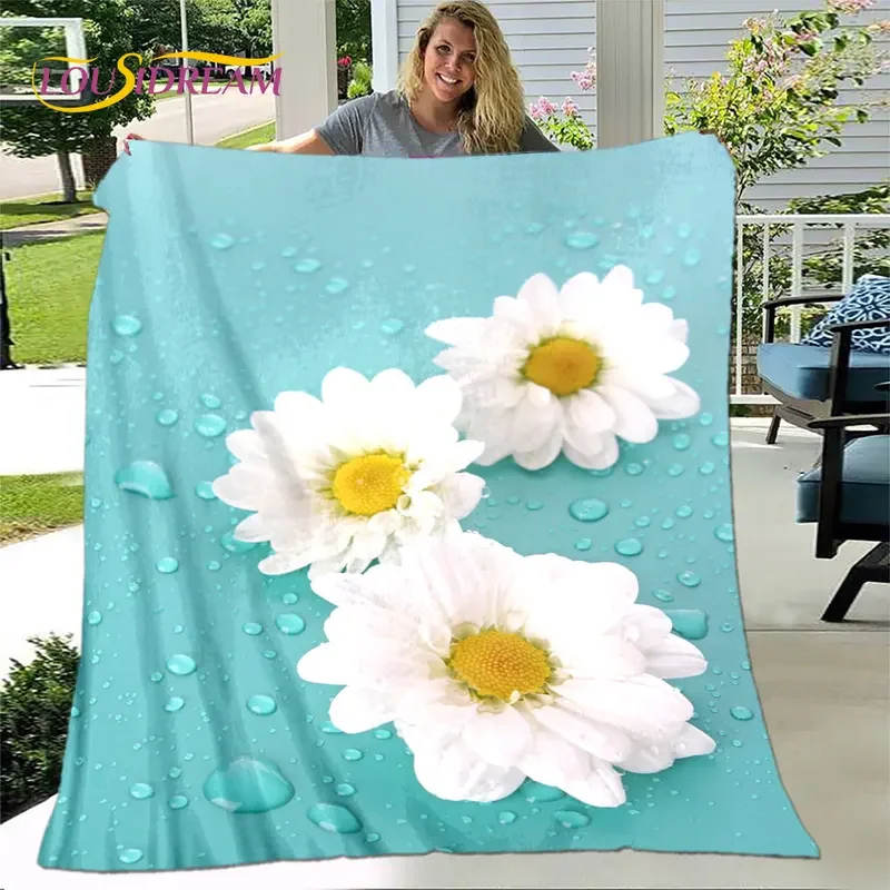 Скандинавская 3d-маргаритка фланелевое одеяло детское домашнее для гостиной