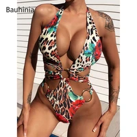 bauhinia new sexy leopard printed swimwear women one piece swimsuit hollow design monokini bathing suit maillot de bain femme