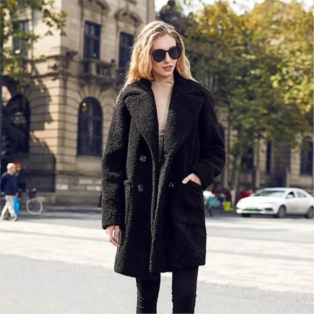 Women Winter Real Fur Parka Classical Designer Teddy Thermal Real Fur Coat Fashionable Simple double-breasted Leisure Fur Jacket