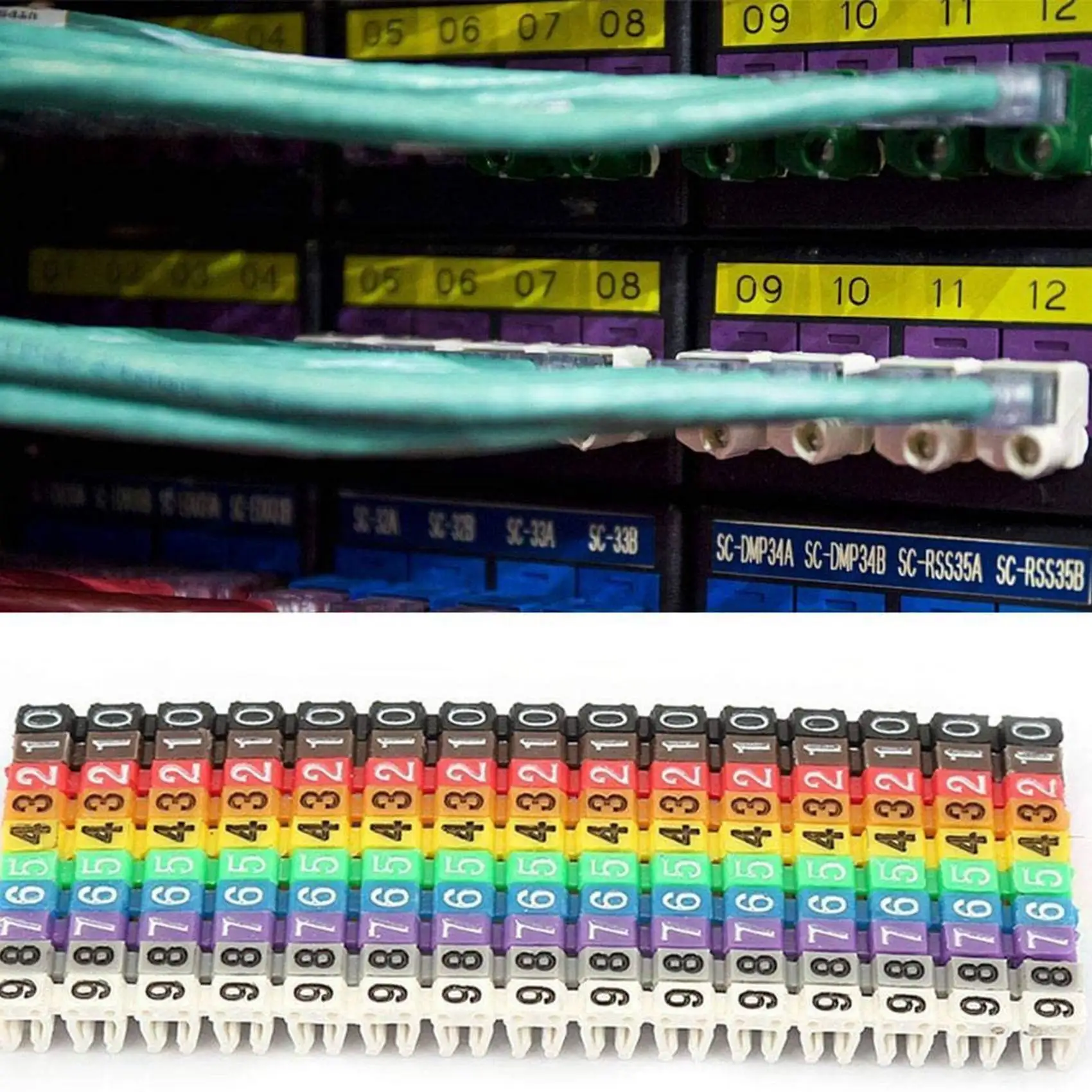 Зажимная лента маркер кабеля в пластиковой коробке с номером набор ярлыков для