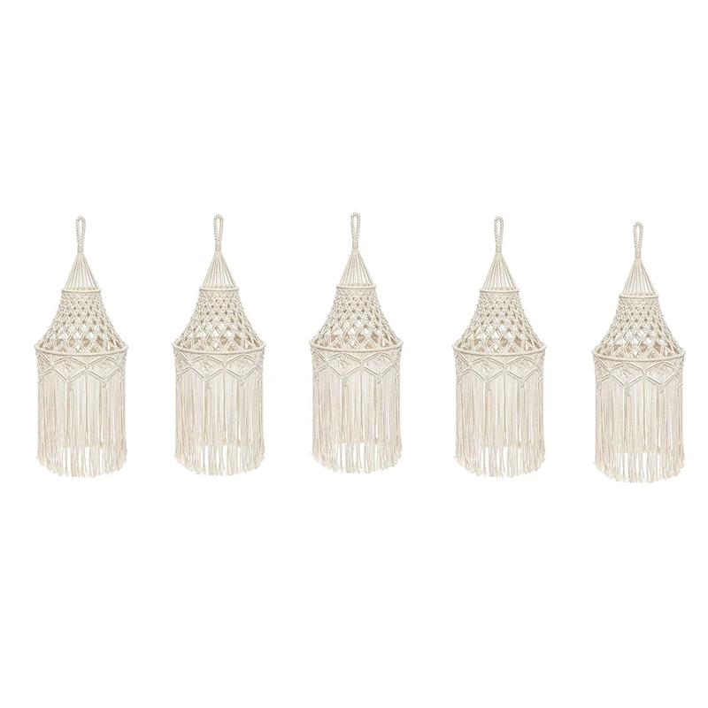 

5X Macrame Lamp Shade Hanging Pendant Light Cover Modern Office Bedroom Living Room Nursery Dorm Room Bohemian