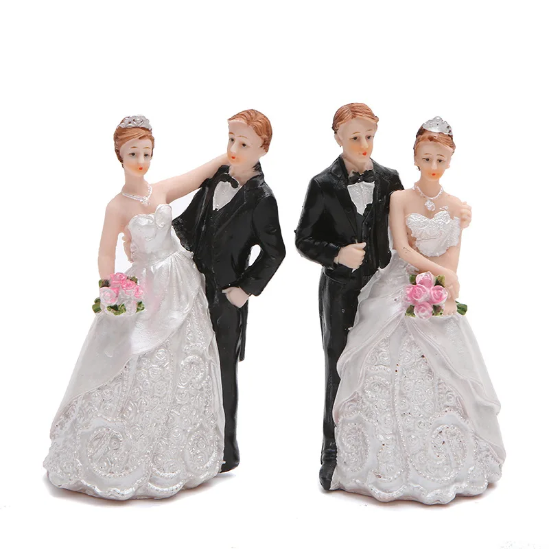 

MYBLUE New Resin Wedding Bride And Groom Wedding Couple Sculpture Statue Wedding Cake Decoration Home Decor