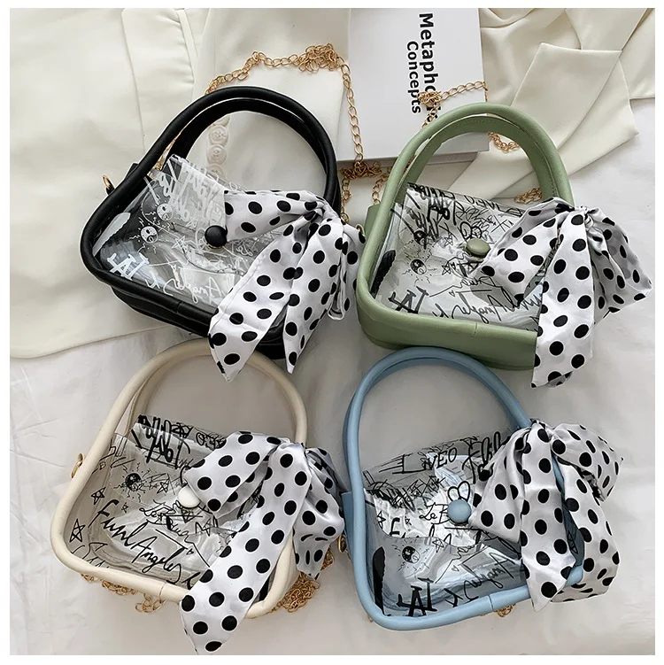 

Модные сумочки из ПВХ, прозрачная Желейная ткань, искусственный шелковый шарф, женская летняя сумка с принтом граффити, морской шарф, 2021