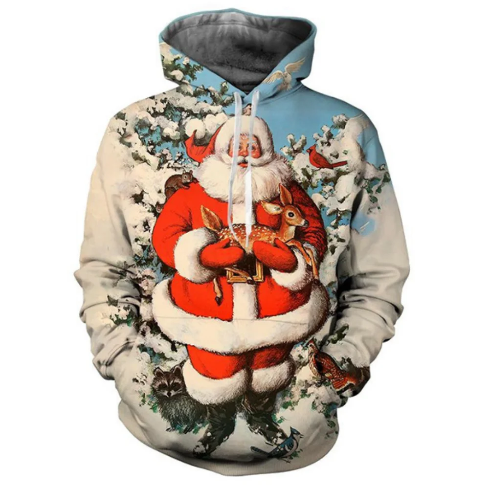 

2023 New Christmas Tree Men and Women Couple Pullovers 3dChristmas Tree Sweater Santa Claus Elk Hoodie Oversized Casual Hoodie