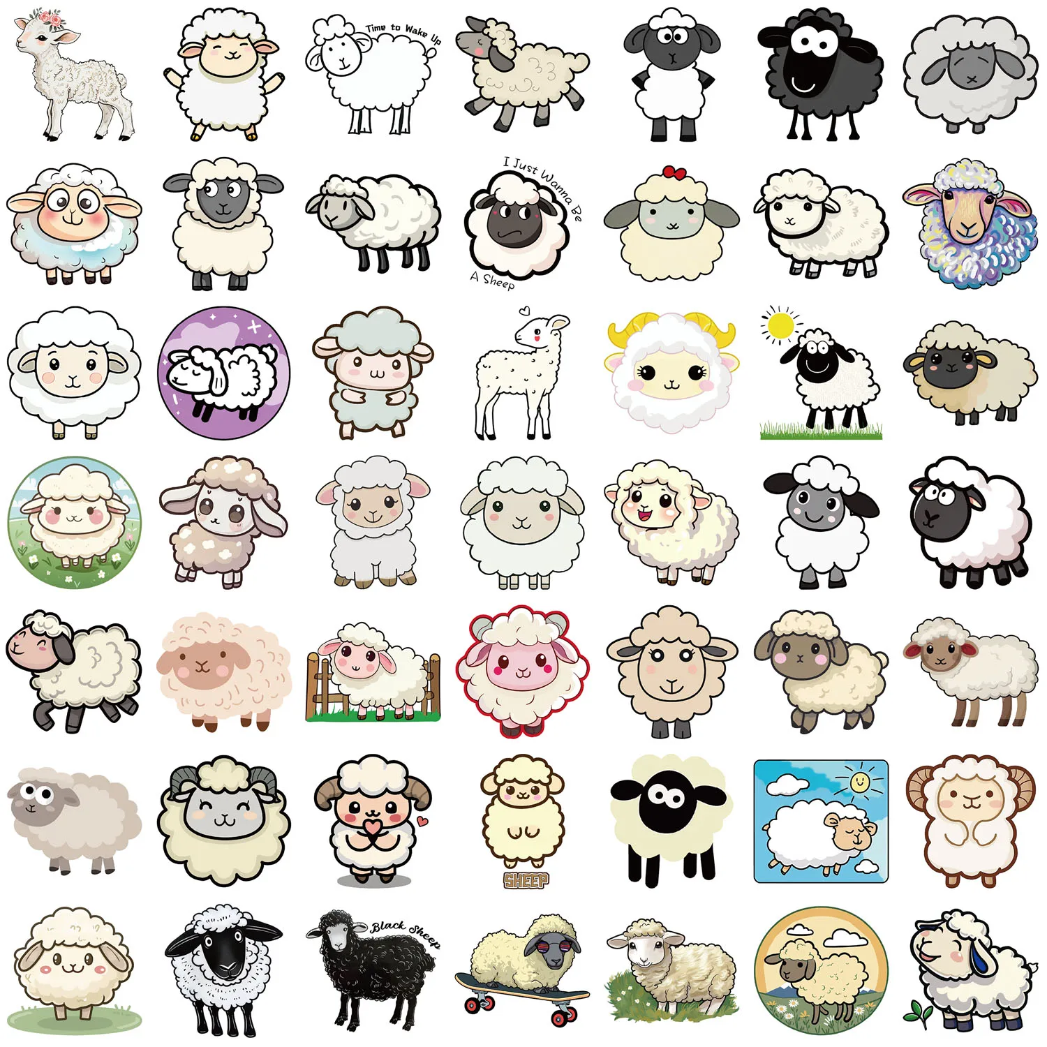 

Набор наклеек с овечками