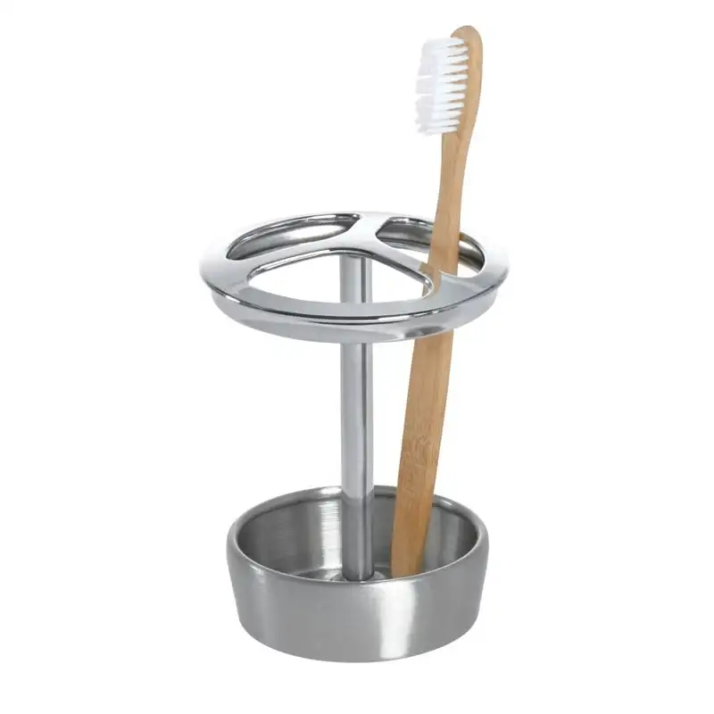 

Metal Brushed Stainless Steel Toothbrush Holder, 1 Each Juego de baño completo accesorios Cepillero para cepillo de dientes Too