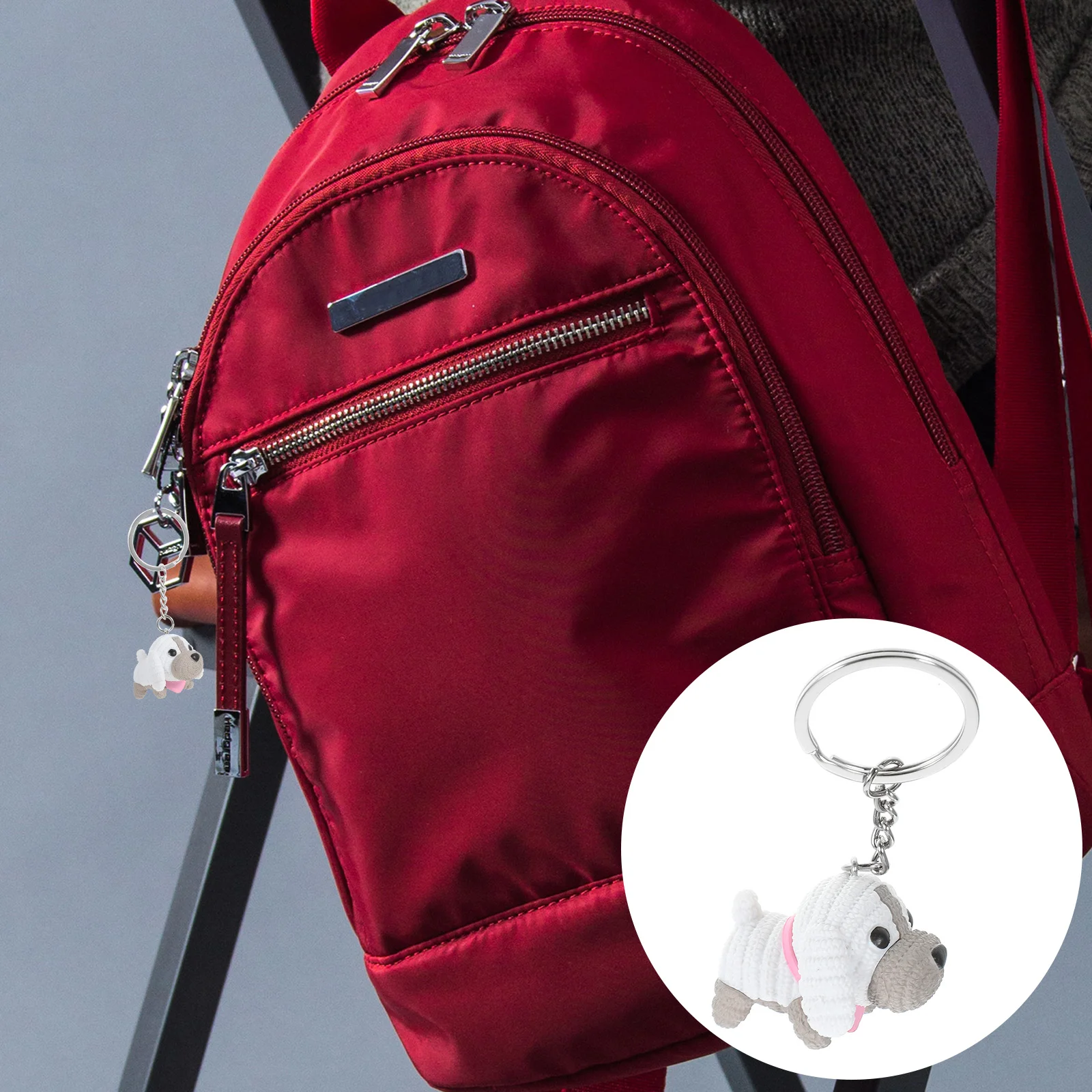 

Adorable Cartoon Key Chain Cartoon Dog Hanging Charm Portable PVC Puppy Pendant for Bag Purse Wallet