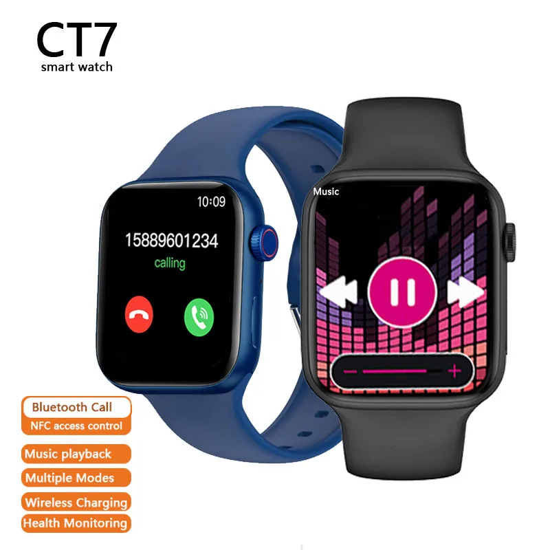 50 шт./лот CT7 Смарт-часы 2022 Беспроводная зарядка Bluetooth звонки часы мужские женские