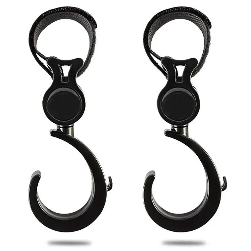 

Stroller Organizer Hooks 360-degree Rotatable Stroller Hooks For Hanging Bags 2pcs Stroller Clips Universal Stroller Clips For