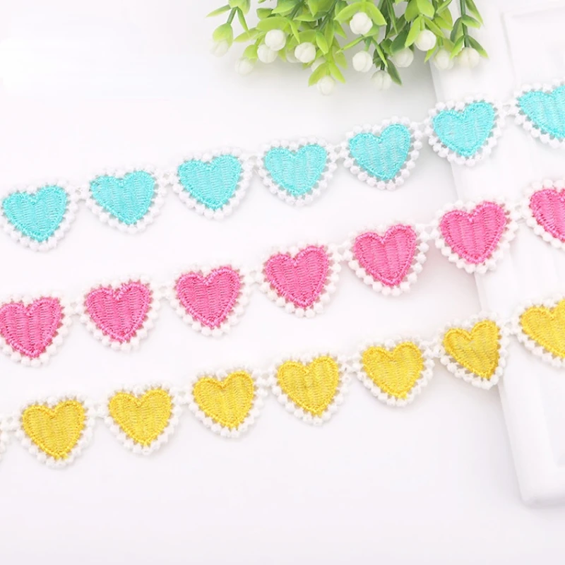 

Selling Spot New Children's Clothing Accessories Clothing Lace Environmental Protection Color Peach Heart Water-soluble Lace