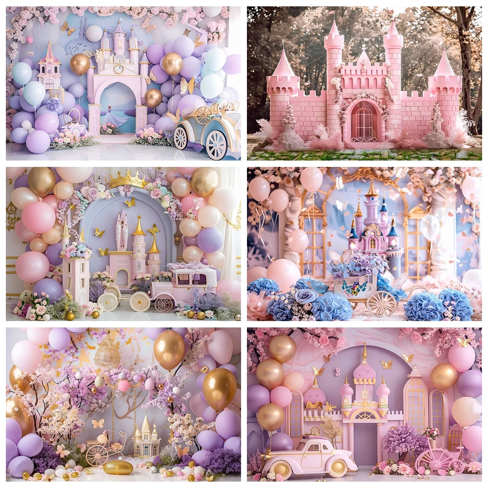 Цветочный фон для фотосъемки искусственный замок принцесса день рождения торт