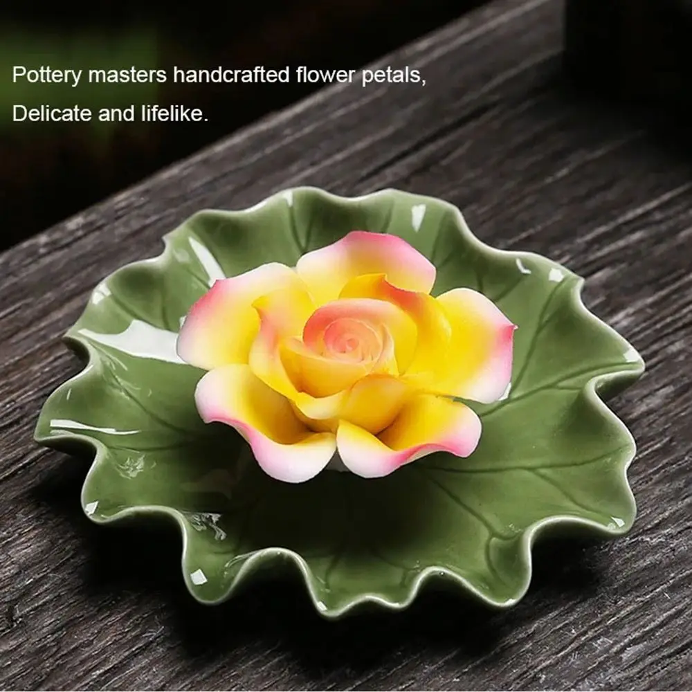 Ручная работа керамическая подставка для благовоний Цветочная статуя