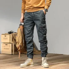 Joggers Cargo Pants Mens Casual Hip Hop Y2k Multi-Pocket Male Trousers Sweatpants Streetwear Techwear Tactical Track Gray Pants