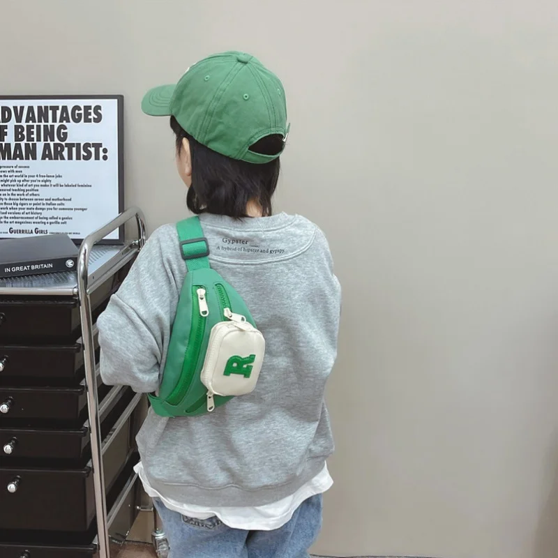 Нейлоновый детский рюкзак с буквенным принтом сумка-мессенджер стильная