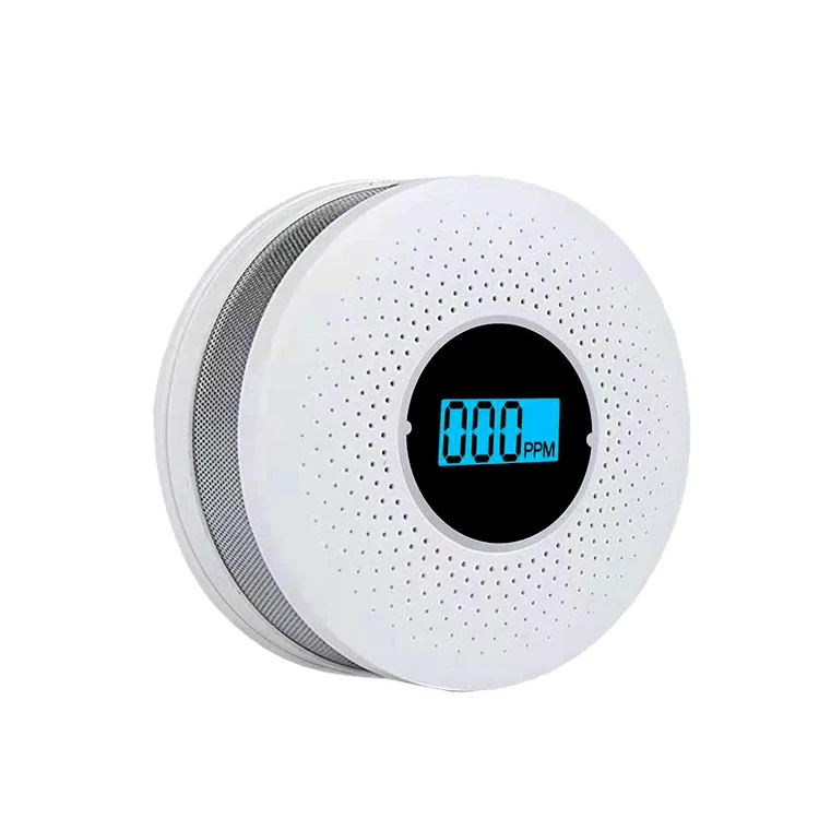 

2 in 1 LCD Display Carbon Monoxide & Smoke Combo Detector Battery Operated CO Alarm with LED Light Flashing Sound Warning