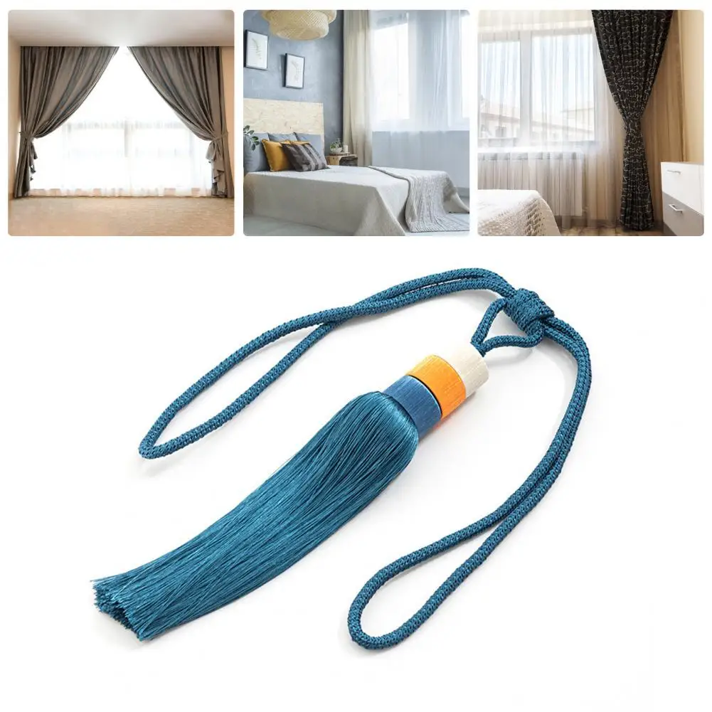 

Curtain Tieback Handcrafted Non-slip Polyester Weave Tassel Drapery Holder Home Decor