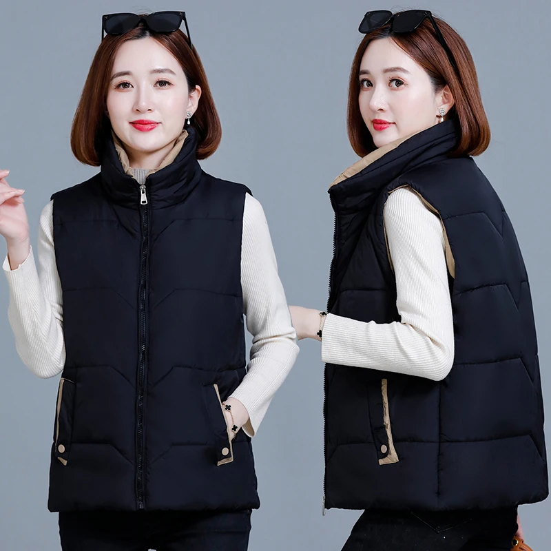 Женский Утолщенный Теплый Пуховый Жилет С Воротником-стойкой И