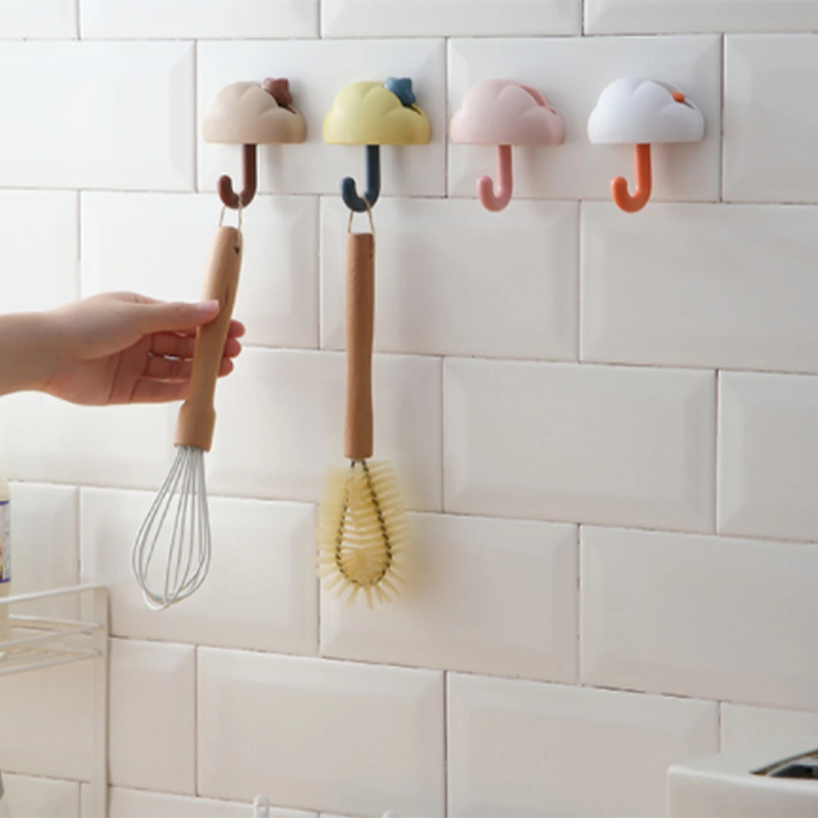 

3PCS Self Adhesive Wall Hook Strong Without Drilling Coat Bag Bathroom Door Kitchen Towel Hanger Hooks Home Storage Accessories
