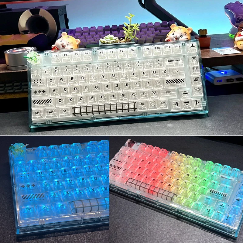 

138Keys Transparent Keycap For Gaming Mechanical Keyboard KCA Profile PC Clear Keycap RGB backlit Game Keyboard Ball Cap Keycap