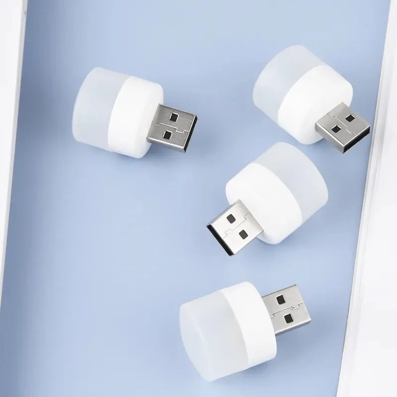 

88Pcs Mini LED Night Light USB Plug Lamp Power Bank Charging Book Lights Small Round Reading Eye Protection Lamp Camp Equipment