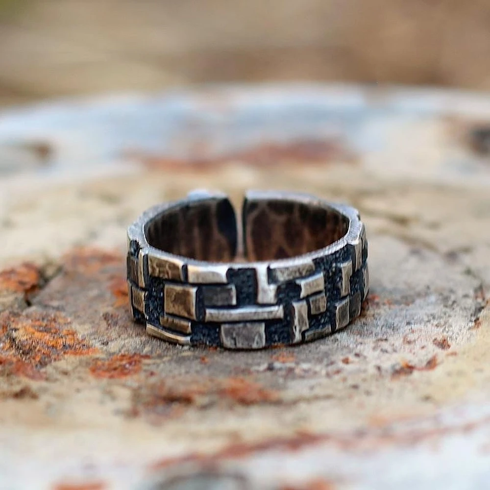 

SHARK 925 Sterling Silver South Wall Ring Geometric Sense for Women Men's Ring Vintage Punk Style Party Luxury Jewelry Gift