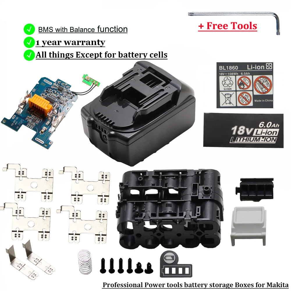 Чехол для литий-ионного аккумулятора 18 в MAKITA Bl1820 Bl1815 Bl1830 BL1860 BL1850 - купить по