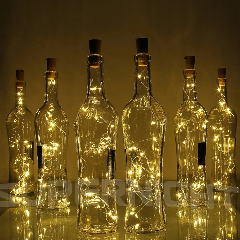 LED wine bottle cork string lights Fairy Lights Garlands copper wire Holiday Lamp DIY Christmas Bar Wedding Party decoration